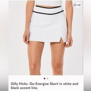 Gilly Hicks / Abercrombie and Fitch White Skort Tennis Skirt with Black Trim S